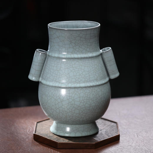 问鼎官窑宋青金标贯耳扁瓶（缺货） 商品图0