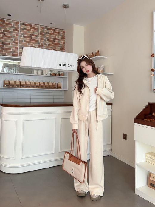 【YW】无忧购 加绒宽松舒适休闲百搭拉链连帽套装5037（截单后3-5天发货） 商品图3