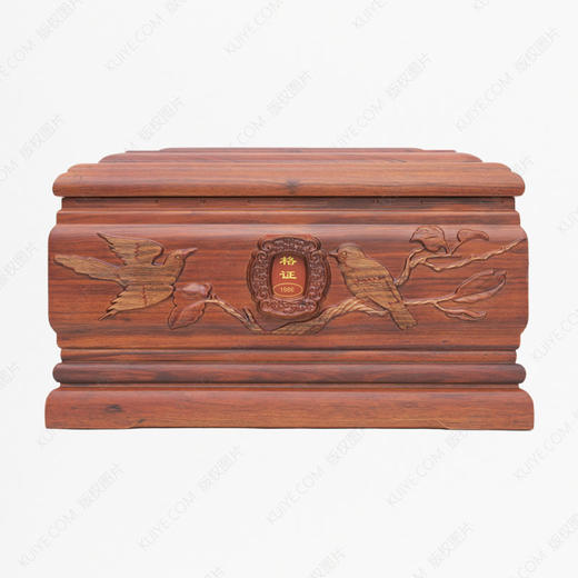 高品质寿盒“百灵”（丝翎檀雕）精品木质骨灰盒 商品图0