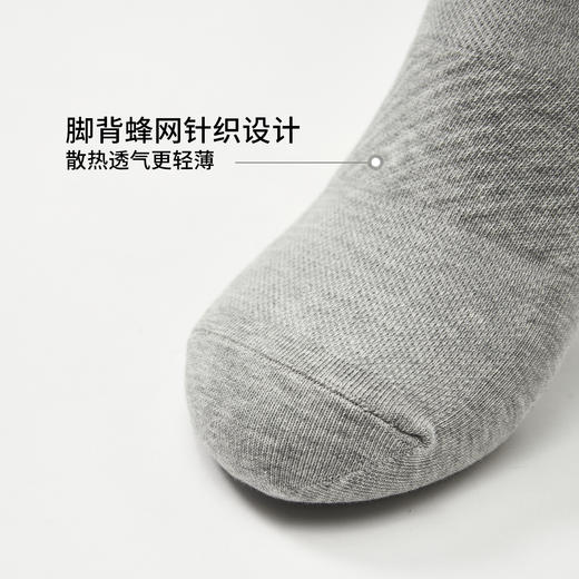 棉仓366861001-中筒袜2双装 7A抗菌新疆长绒棉弹力透气螺纹袜子男黑白纯色 商品图3