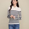 「自」全新升级【铂金会员284/天猫379/差价95】(00625)洛诗琳小马刺绣撞色条纹针织衫2025秋冬气质显瘦翻领羊毛衫 商品缩略图3