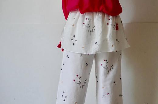 BUNON 印花褶边拼接长裤(BN2591) 商品图0