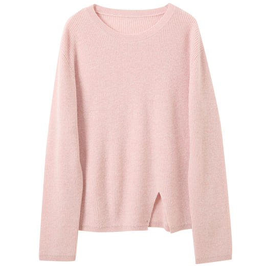 三彩2025冬季新款针织衫绵羊毛圆领落肩袖宽松毛衫套头M 商品图4