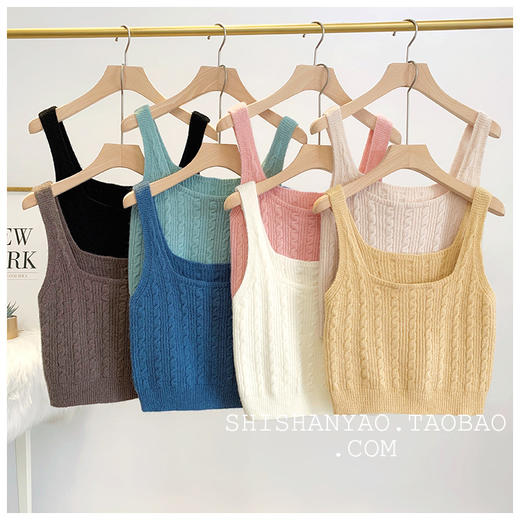 【YW】无忧购【甄选】日系叠穿修身外搭针织小吊带马甲背心 （截单后3-5天发货） 商品图0
