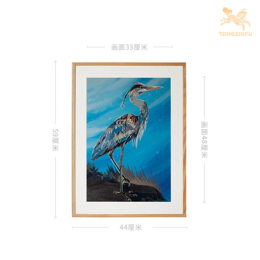 铜师傅 手工錾刻 铜雕画《蓝鹭之一》客厅餐厅玄关背景墙装饰画 商品图5