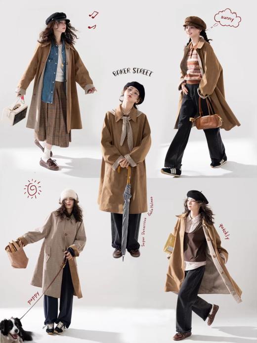 浮生八记/25C130/复古英伦正反两穿麂皮披肩斗篷风衣外套 商品图1