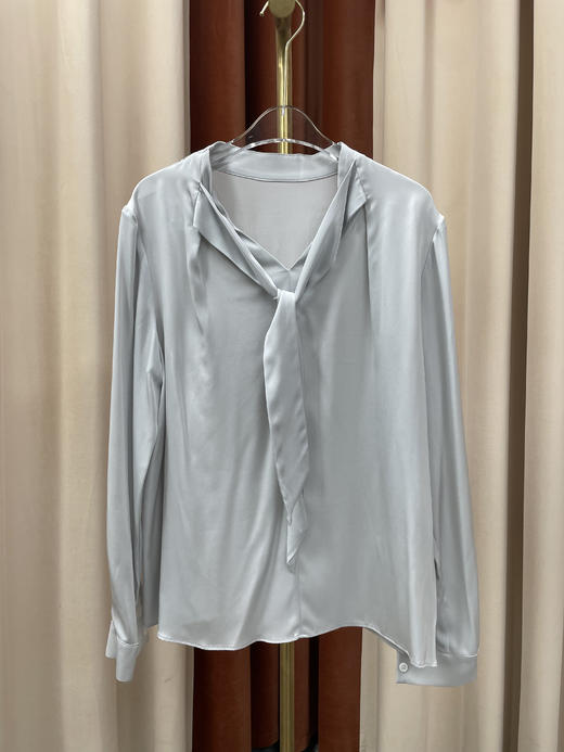 「断码清仓」丝滑飘带真丝衬衫  L码 ZFYY059 商品图1