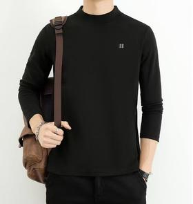 KOLONSPORT可隆男士半高领双面绒休闲运动保暖长袖打底上衣