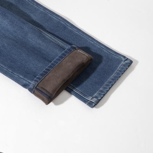 Grace&Glam 经典牛仔秋冬加绒窄版显瘦阔腿裤 商品图6