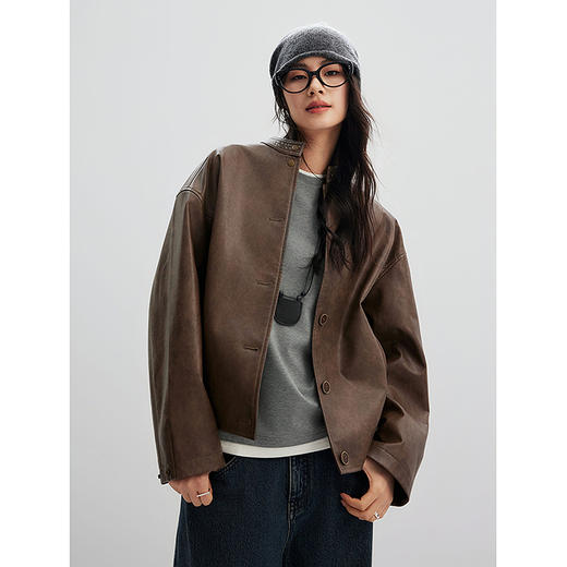 棉仓356601002-假两件加绒保暖长袖T恤女冬季叠穿设计感灰色内搭正肩打底衫 商品图2