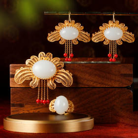 国色天骄/18K金山流水花丝系列首饰