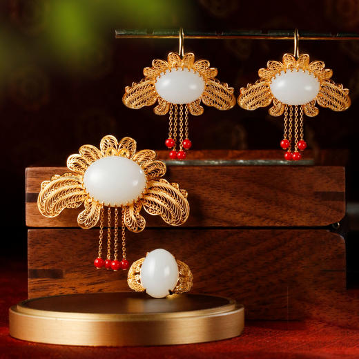 国色天骄/18K金山流水花丝系列首饰 商品图0