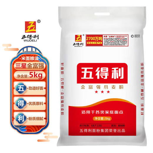 五得利三星金富强小麦粉5kg 商品图0