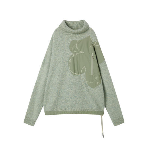 谜底套头针织衫长袖2025年冬季新品高龄宽松绣花保暖女254MZ1871 商品图4