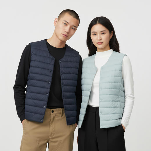 茧墨 男女款轻薄羽绒服马甲背心 商品图1