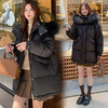 奢姿2025冬季大码女装胖妹妹气质可卸毛领连帽设计中长款羽绒服7354300233 商品缩略图0
