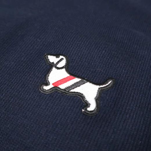 D110631新品胸前小狗刺绣袖臂色织四道杠针织毛衣情侣款 商品图8