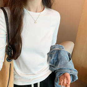 【YW】无忧购【甄选】圆领德绒保暖打底衫女秋冬西装内搭长袖正肩上衣（截单后3-5天发货）