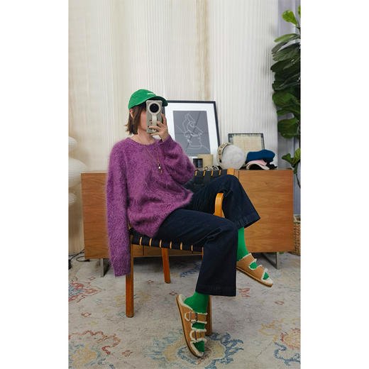 【非质量问题不退】油画美人  100% 山羊绒 AB 花纱  阿尔巴斯绒山羊 拉绒界天花板的「小皮草」款  400g重磅加厚款  商品图1