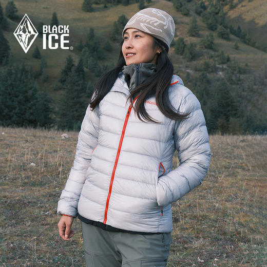 秋冬新款黑冰800蓬户外连帽保暖鹅绒轻薄排骨羽绒服女款F8610 商品图3