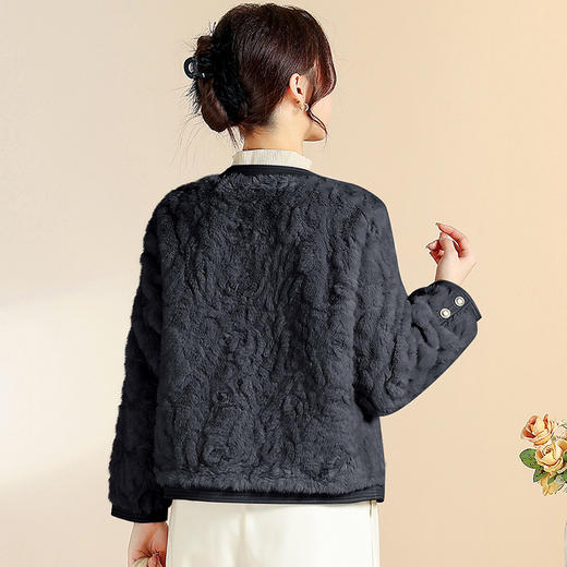 仿貂绒外套秋冬季新款圆领厚款，毛绒上衣短款宽松休闲外套QYM-YIYI-JK25B29-Y 商品图2