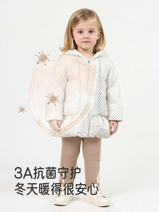 英氏儿童羽绒服连帽冬保暖御寒女童面包服外套超韧绒YRWYJ4R049A 商品图2