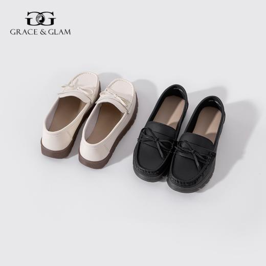 Grace&Glam 减龄真皮舒适蝴蝶结豆豆鞋 商品图3