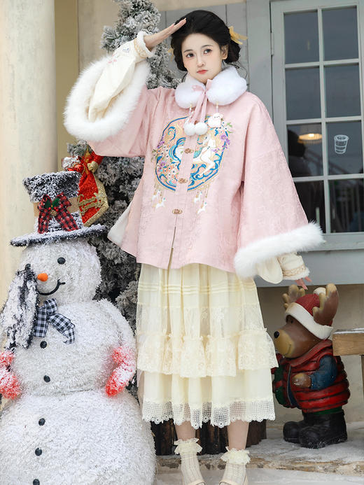 【重回汉唐旋转梦境】原创改良方领对襟袄汉洋折衷明制汉服女成人 商品图2