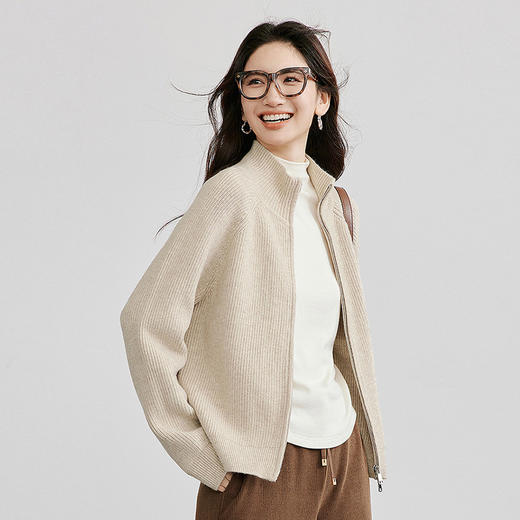 【2025秋冬针织衫】佐姿莎 双拉链休闲风针织开衫  N830 商品图1
