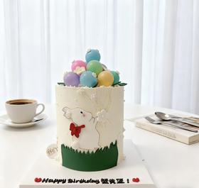 小兔子气球卡通蛋糕-加高艺术蛋糕
