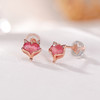 【魅狐】S925纯银镀玫瑰金彩色碧玺狐狸耳钉【CW-ED04280】 商品缩略图1