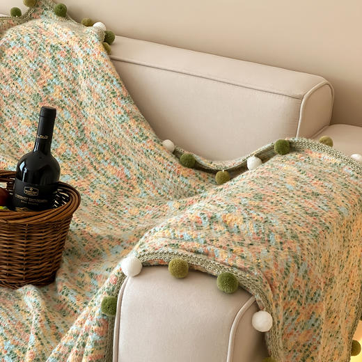 自然醒半糖主义彩虹毛球毯MT 商品图5