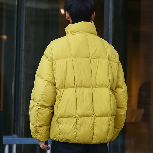 DRONKOO 2025 立领长方格绗线龟背面包短款厚羽绒服 商品图4