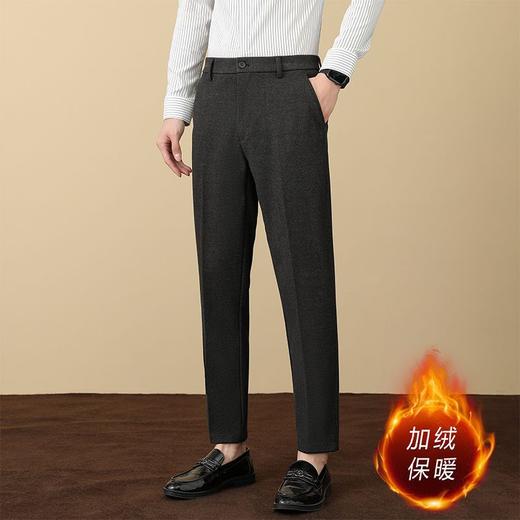毛呢西裤！男加绒加厚休闲商务直筒裤！2025男士职业裤子冬季长裤毛料西装裤！ 商品图1