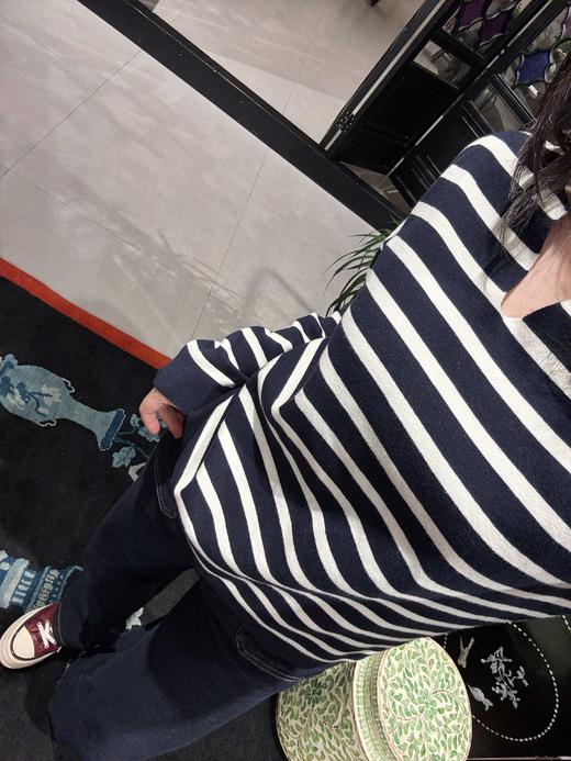 花痴私服好物分享 经典气质休闲条纹海魂衫！休闲包容松弛感十足，时髦显年轻！双面织超密面料，17%山羊绒混纺上身特别软糯，0扎感，之&禾同源代工厂出品！一件舒服、保暖、显瘦又不费心思搭配的搭配神器 商品图8