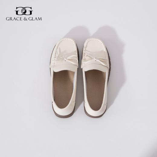 Grace&Glam 减龄真皮舒适蝴蝶结豆豆鞋 商品图1