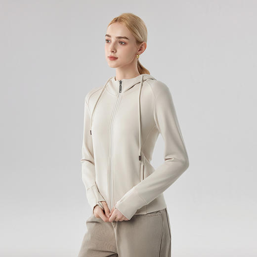 【砂洗空气层系列】女砂洗全拉链帽衫 商品图3