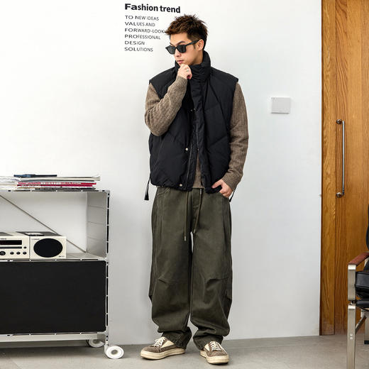 徐太浪【经典款 大码坎肩】黑色羽绒马甲男冬季2025新款外穿马夹 商品图3