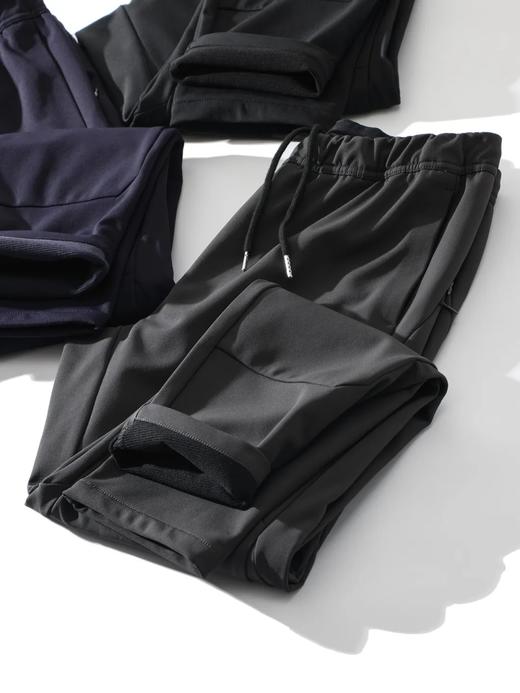 D110612户外机能风加绒保暖微弹纯色软壳裤 抗撕裂三防功能性裤子休闲裤 商品图1