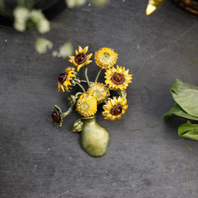 【Michael Michaud】梵高向日葵系列 琥珀花瓶胸针