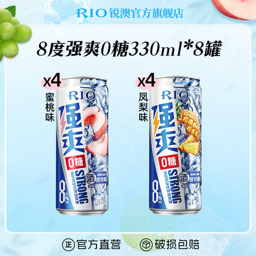 RIO锐澳预调鸡尾酒8度强爽0糖330ml*8罐低度气泡酒果酒伏特加 商品图1