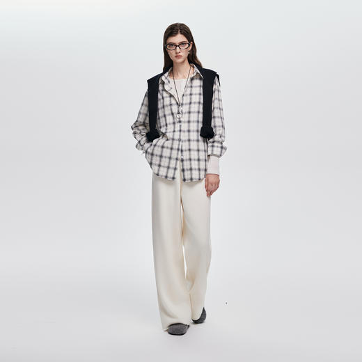 棉仓366618031-垂感针织休闲裤女 25秋松紧腰系带宽松显瘦松弛感拖地裤 商品图0