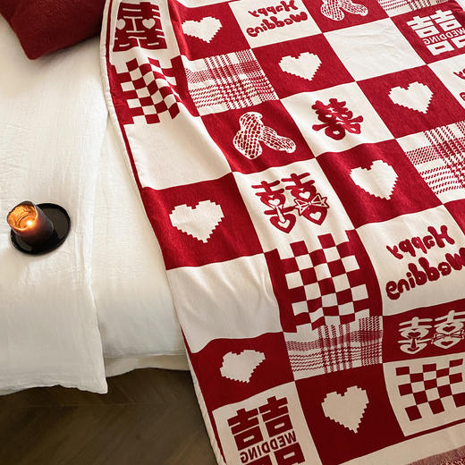 自然醒针织露丝绒沙发毯午睡披肩毯婚庆系列（赠礼盒包装）MT 商品图7