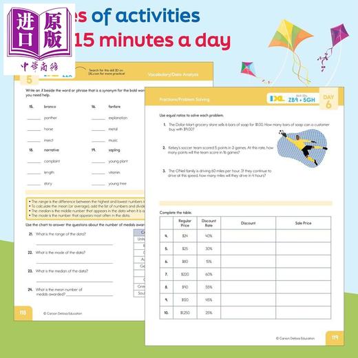 【中商原版】新版美国IXL暑期衔接活动手册 五年级-六年级 Summer Bridge Activities Grades 5-6 暑假练习 英文原版进口图书 商品图3