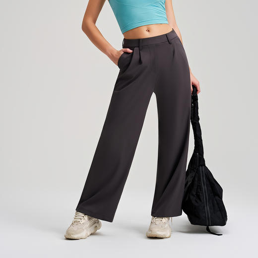 跃牌【安琪拉系列】经典百搭显瘦垂坠阔腿裤高腰长裤垂感宽松运动直筒裤通勤休闲西裤K8-015 商品图4