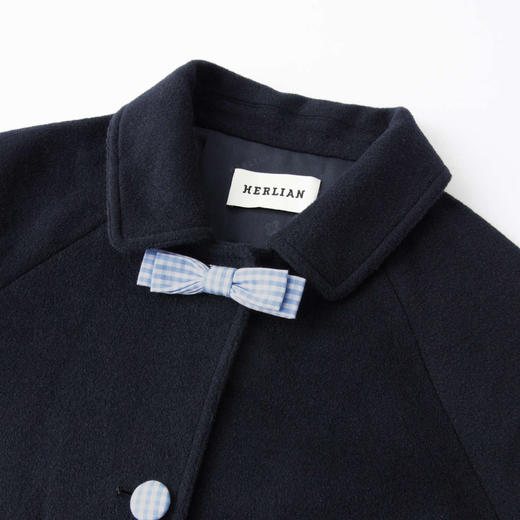 HERLIAN 2025年冬季新品蝴蝶结装饰娃娃领毛呢外套女 商品图2