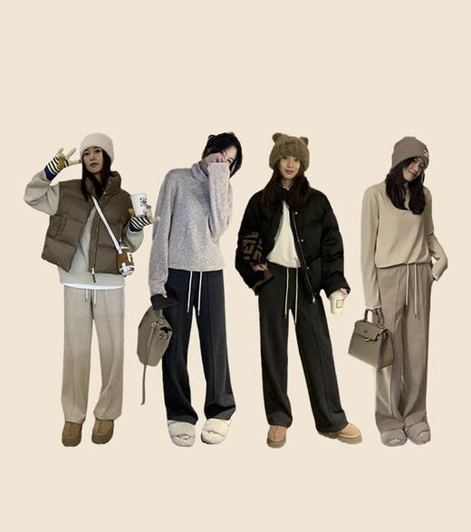 【人字纹羊毛裤直筒毛呢裤】肉眼可见的厚实，入秋必备神裤！立体修身剪裁➕巨显瘦中缝线，神裤本尊，没有平替！-XJC 商品图1