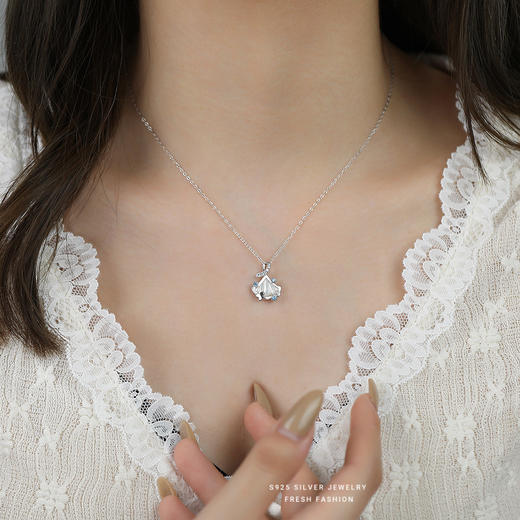 【幸运蝴蝶】S925纯银蝴蝶杏叶项链【YXS-A4716】 商品图2