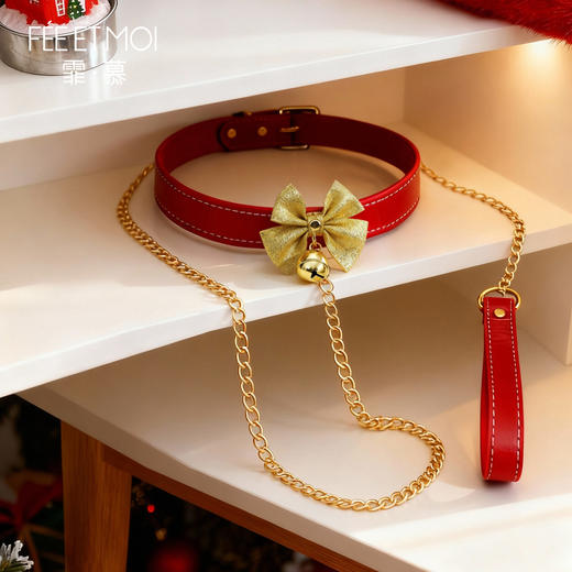 霏慕 圣诞颈环可拆卸牵引一体链7617 商品图3