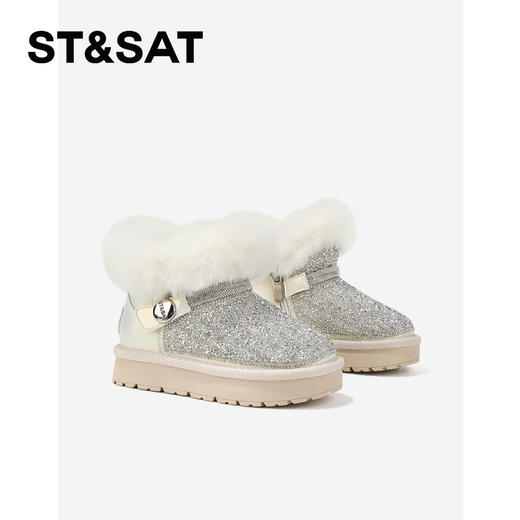 【童鞋】星期六闪闪亮片加绒厚底女童雪地靴SSD419AL18 商品图1